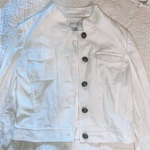 White Semi-Cropped Jean Jacket